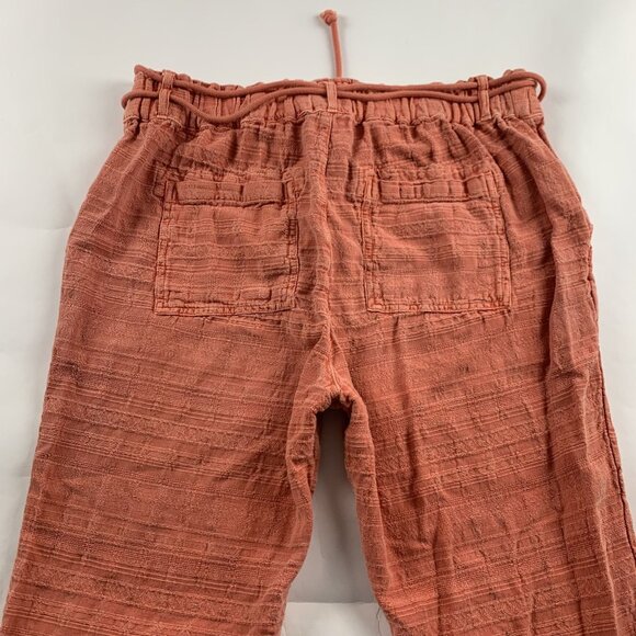 Sundance Washed Coral Textured Cotton Relaxed Leg Pants L - Picture 6 of 6